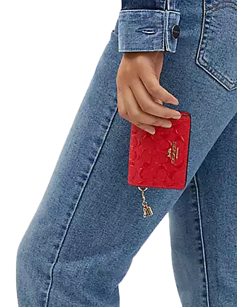 Coach Boxed Mini Wallet On A Chain In Signature Leather