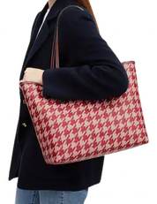 Coach City Tote With Houndstooth Print