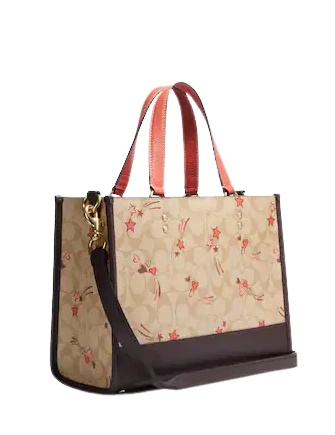 Coach Dempsey Carryall In Signature Canvas With Heart And Star Print