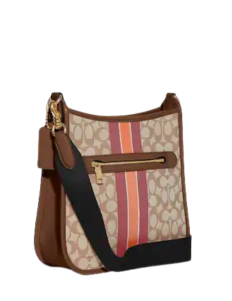 Coach Dempsey File Bag In Signature Jacquard With Stripe And Coach Patch