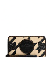 Coach Dempsey Large Phone Wallet With Houndstooth Print And Patch