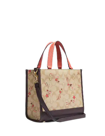 Coach Dempsey Tote 22 In Signature Canvas With Heart And Star Print