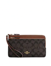 Coach Double Zip Wallet In Signature Canvas