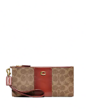 Coach Double Zip Wallet In Signature Canvas