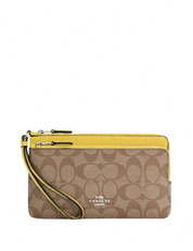 Coach Double Zip Wallet In Signature Canvas