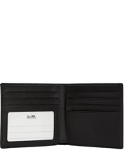 Coach Id Billfold Wallet In Signature Canvas With Racquet Print