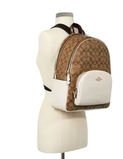 Coach Large Court Backpack In Signature Canvas