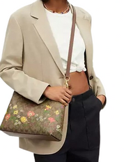 Coach Laurel Shoulder Bag In Signature Canvas With Floral Print