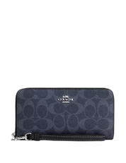 Coach Long Zip Around Wallet In Signature Canvas