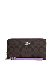 Coach Long Zip Around Wallet In Signature Canvas