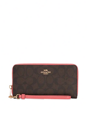 Coach Long Zip Around Wallet In Signature Canvas