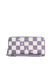 Coach Long Zip Around Wallet With Checkerboard Print