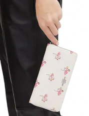 Coach Long Zip Around Wallet With Flamingo Print