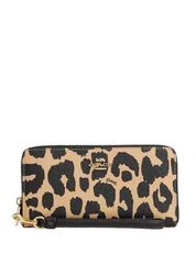 Coach Long Zip Around Wallet With Leopard Print