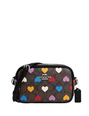 Coach Mini Jamie Camera Bag In Signature Canvas With Heart Print