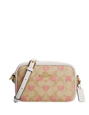 Coach Mini Jamie Camera Bag In Signature Canvas With Heart Print