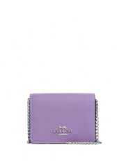 Coach Mini Wallet On A Chain With Signature Canvas Interior