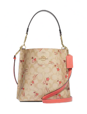 Coach Mollie Bucket Bag 22 In Signature Canvas With Heart And Star Print