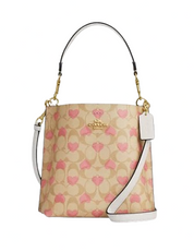 Coach Mollie Bucket Bag 22 In Signature Canvas With Heart Print