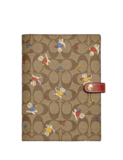 Coach Notebook In Signature Canvas With Cat Mittens Print