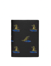 Coach Passport Case With Surfing Crocodile Print