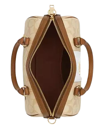 Coach Rowan Satchel In Signature Canvas With Stripe