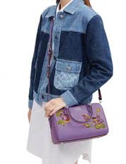 Coach Rowan Satchel With Rose Print