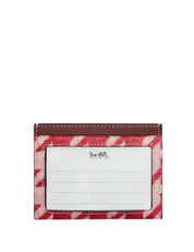 Coach Slim Id Card Case With Houndstooth Print