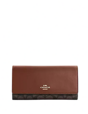 Coach Slim Trifold Wallet In Signature Canvas