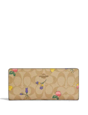 Coach Slim Wallet In Signature Canvas With Dreamy Veggie Print