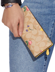 Coach Slim Wallet In Signature Canvas With Dreamy Veggie Print