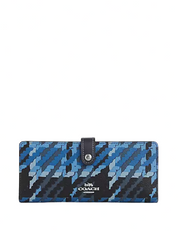 Coach Slim Wallet With Graphic Plaid Print