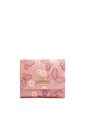 Coach Small Trifold Wallet With Lovely Butterfly Print