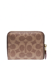 Coach Small Zip Around Wallet In Signature Canvas With Love Print