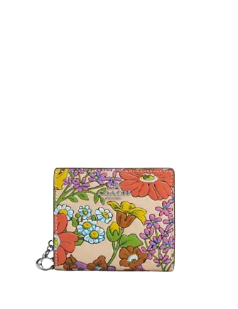 Coach Medium Corner Zip Wallet With Floral Print