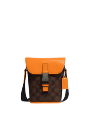 Coach Track Small Flap Crossbody In Signature Canvas