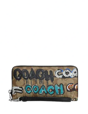 Coach Coach X Mint + Serf Long Zip Around Wallet In Signature Canvas