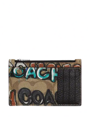 Coach Coach X Mint + Serf Zip Card Case In Signature Canvas