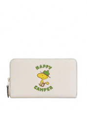 Coach Coach X Peanuts Medium Id Zip Wallet With Woodstock