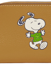 Coach Coach X Peanuts Small Zip Around Wallet With Snoopy Walk Motif