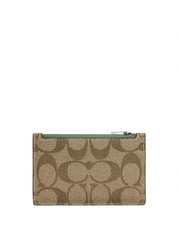 Coach Zip Card Case In Signature Canvas