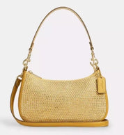 Coach Teri Shoulder/Crossbody Bag with Crystal In Gold