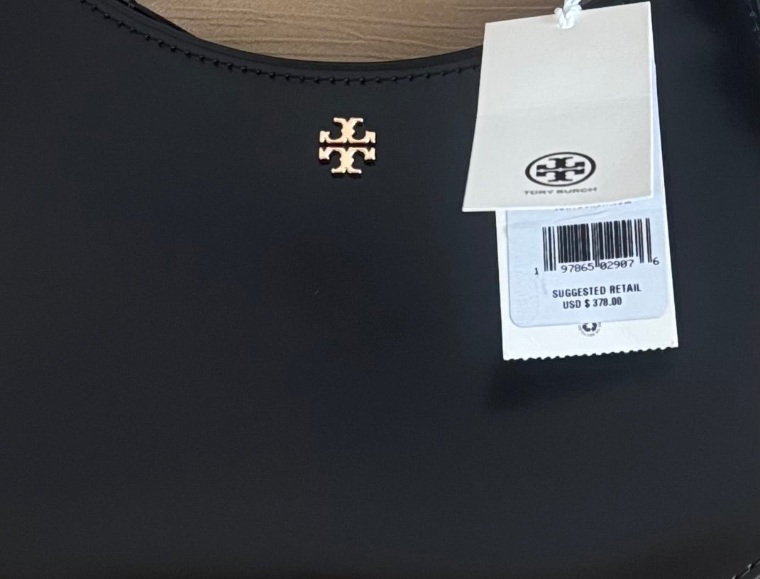 Tory Burch Emerson Patent Leather Shoulder Bag In Gold/Black