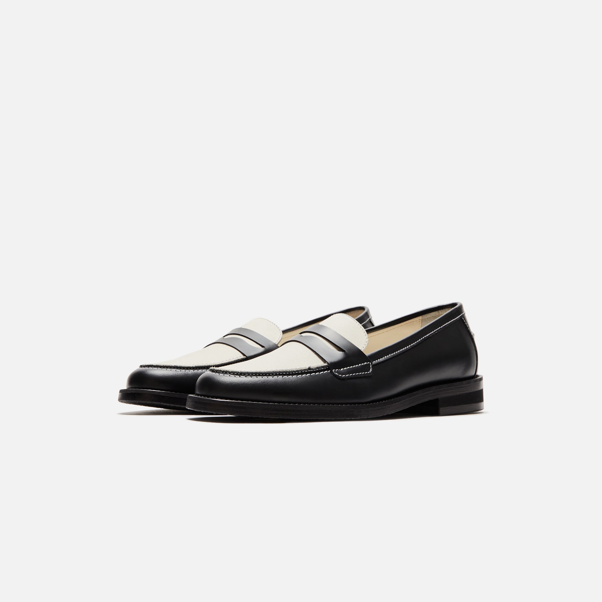 DUKE + DEXTER WMNS Wilde Penny Loafer - Black / White