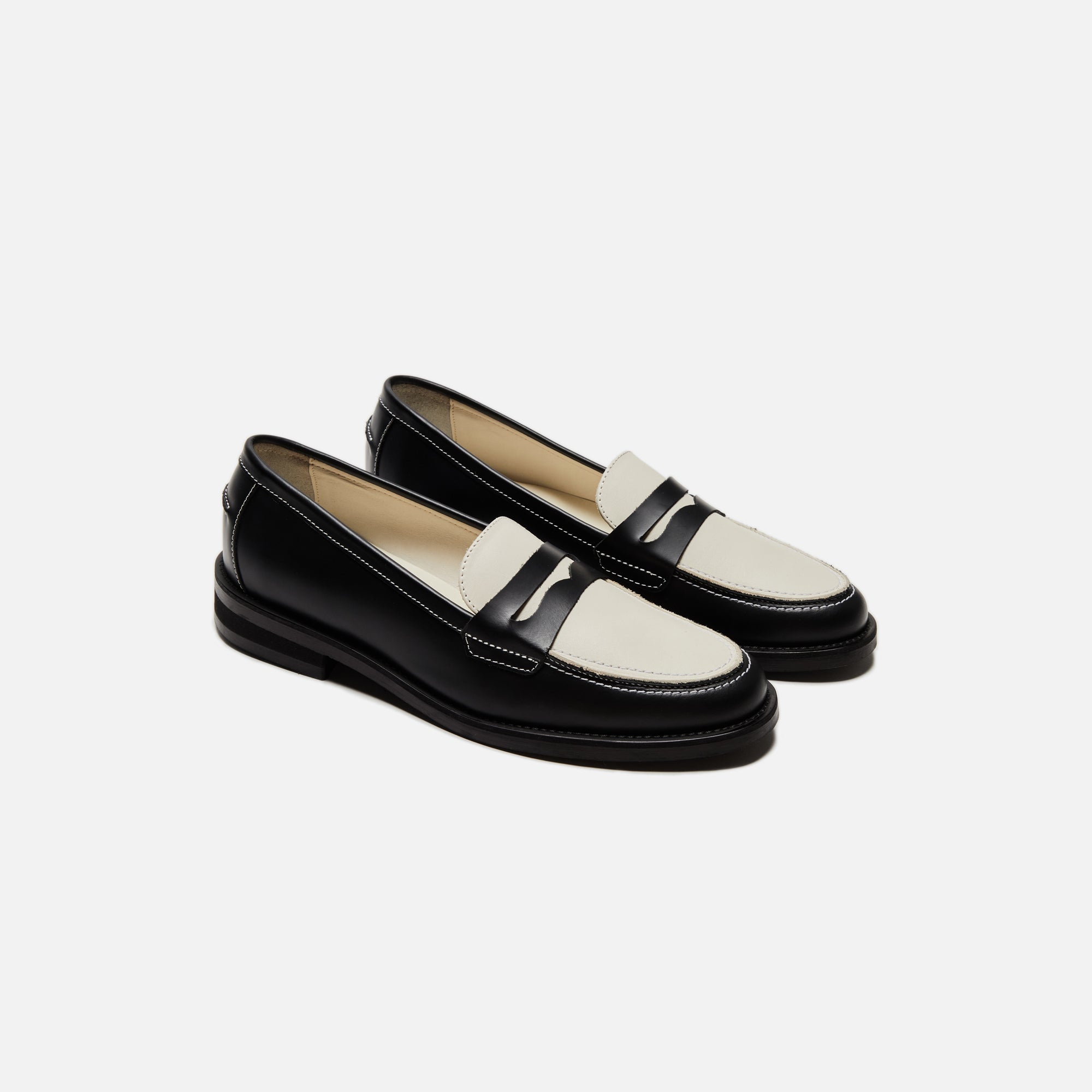 DUKE + DEXTER WMNS Wilde Penny Loafer - Black / White