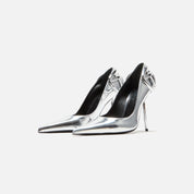 Diesel D-Ten & Half-Metallic Pumps - Mirror PU Silver