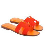 Hermes Oran Sandals 37 Rouge écarlate 014011AG