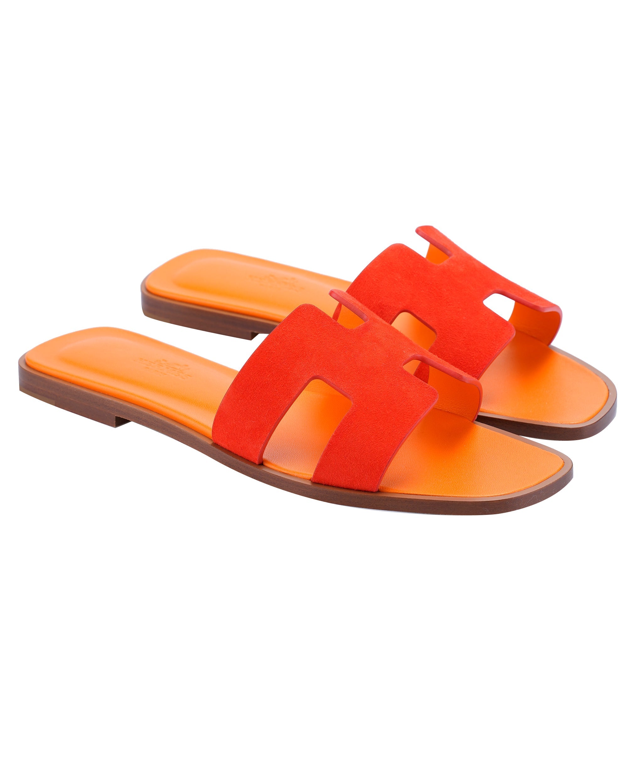 Hermes Oran Sandals 37 Rouge écarlate 014011AG