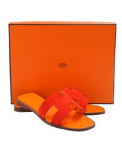 Hermes Oran Sandals 37 Rouge écarlate 014011AG