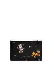 Coach Disney X Coach Zip Card Case With Holiday Print